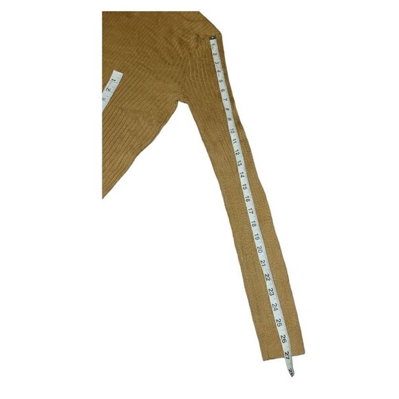 Mens Topman Ribbed Knit Lightweight Turtleneck Sweater in Camel Gold L - Picture 7 of 11